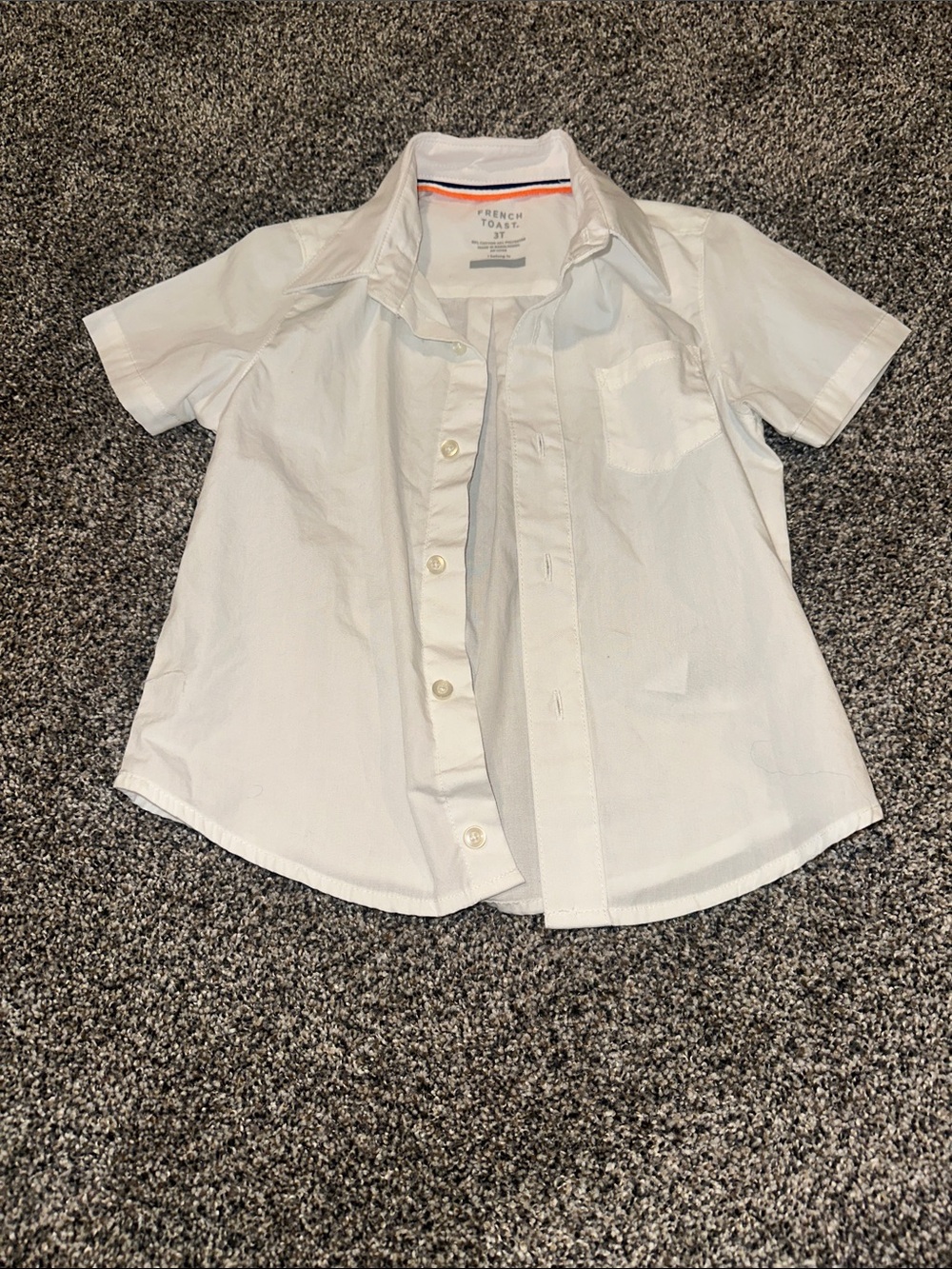 French Toast White Short-Sleeve Button-Down Shirt for Kids